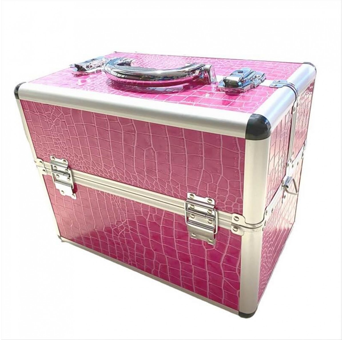 Aluminum Suitcase TC-1066R Fuchsia Croco