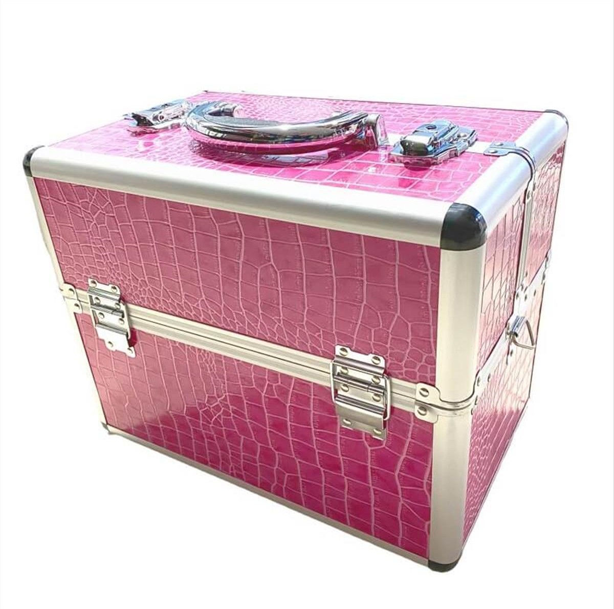 Aluminum Suitcase TC-1066R Fuchsia Croco