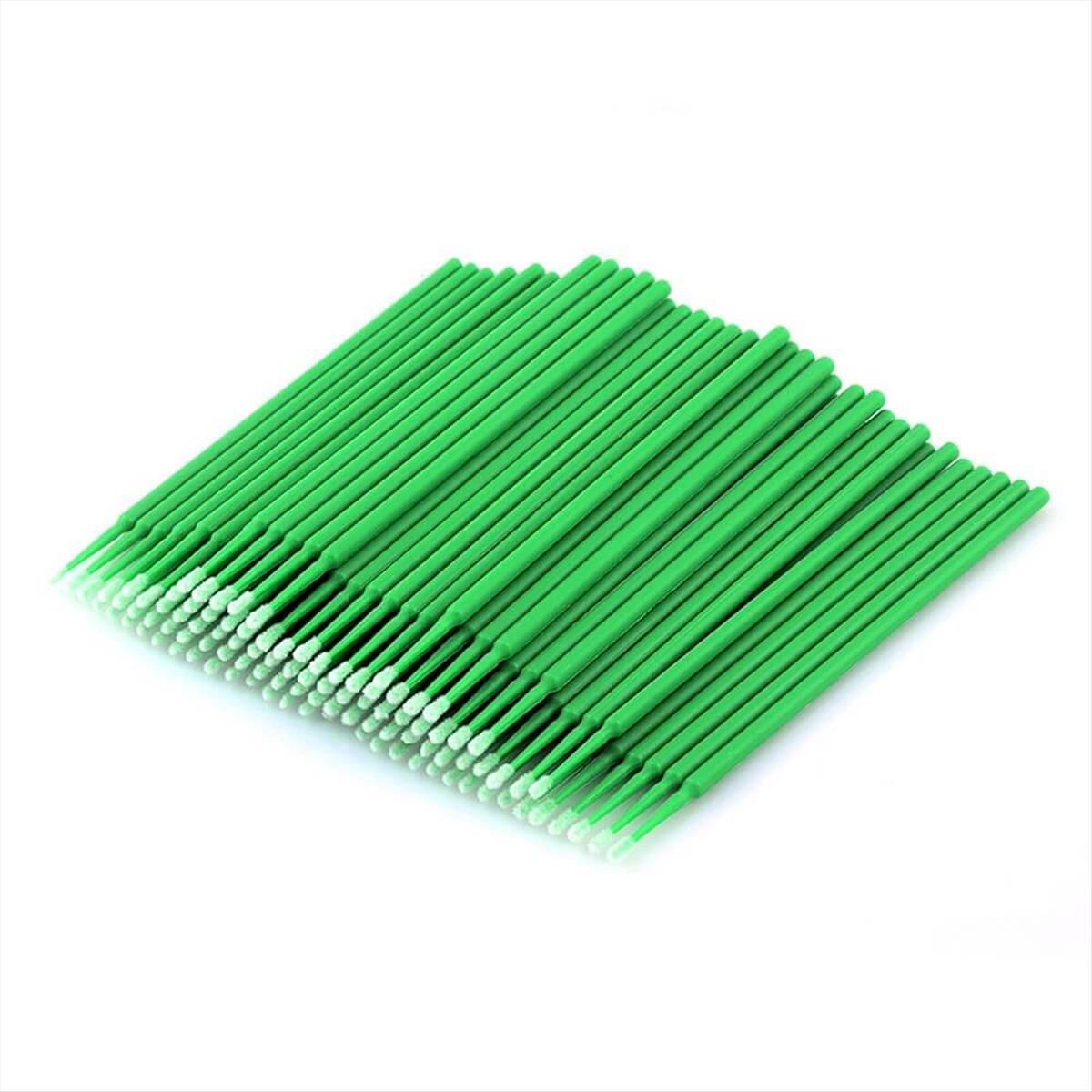 Eyelash Brush Microbrushes Extention 1.5mm Disposable Green 100pcs