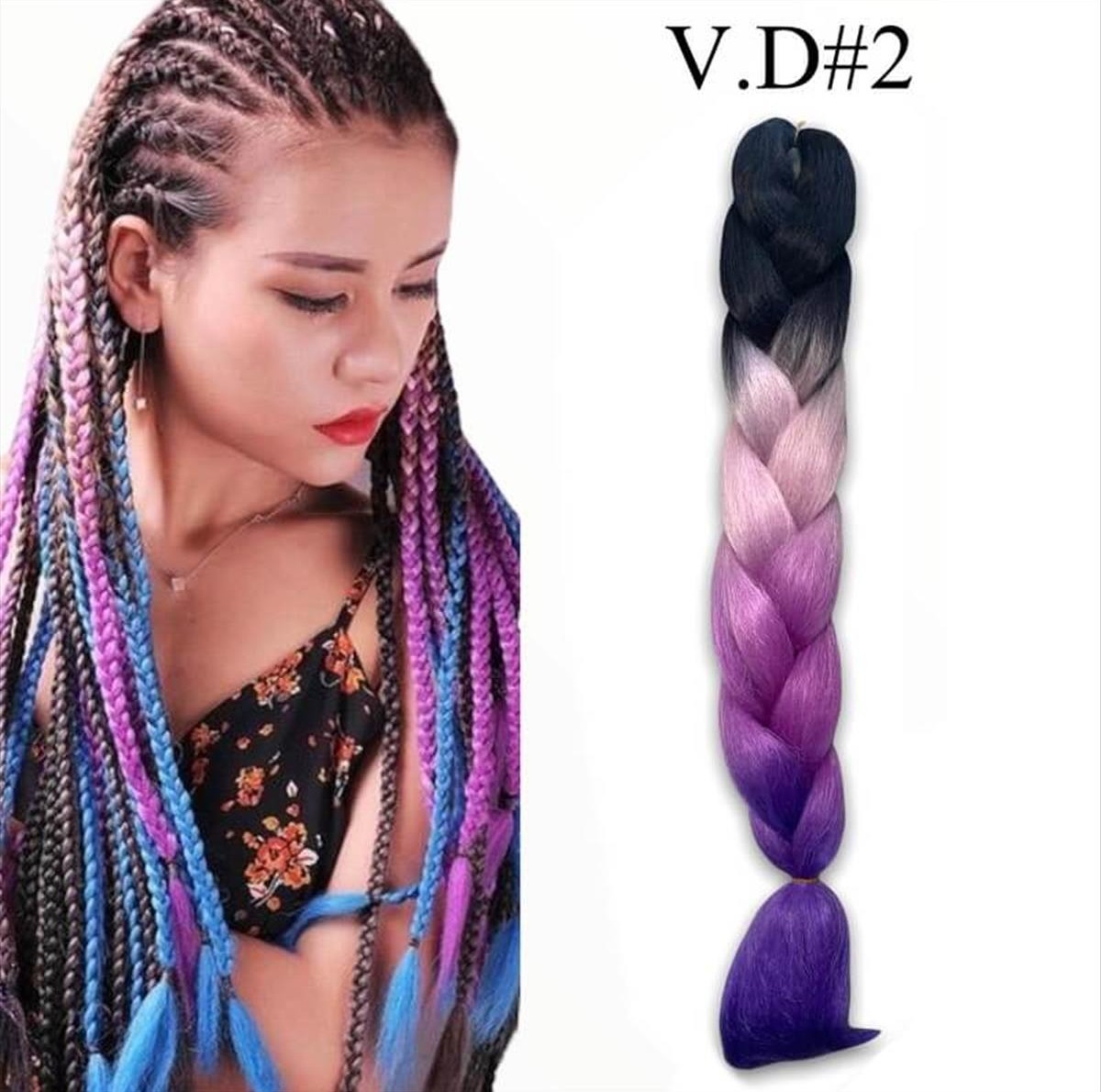 Μαλλιά για Ράστα Jumbo Braid V. #D2 125cm