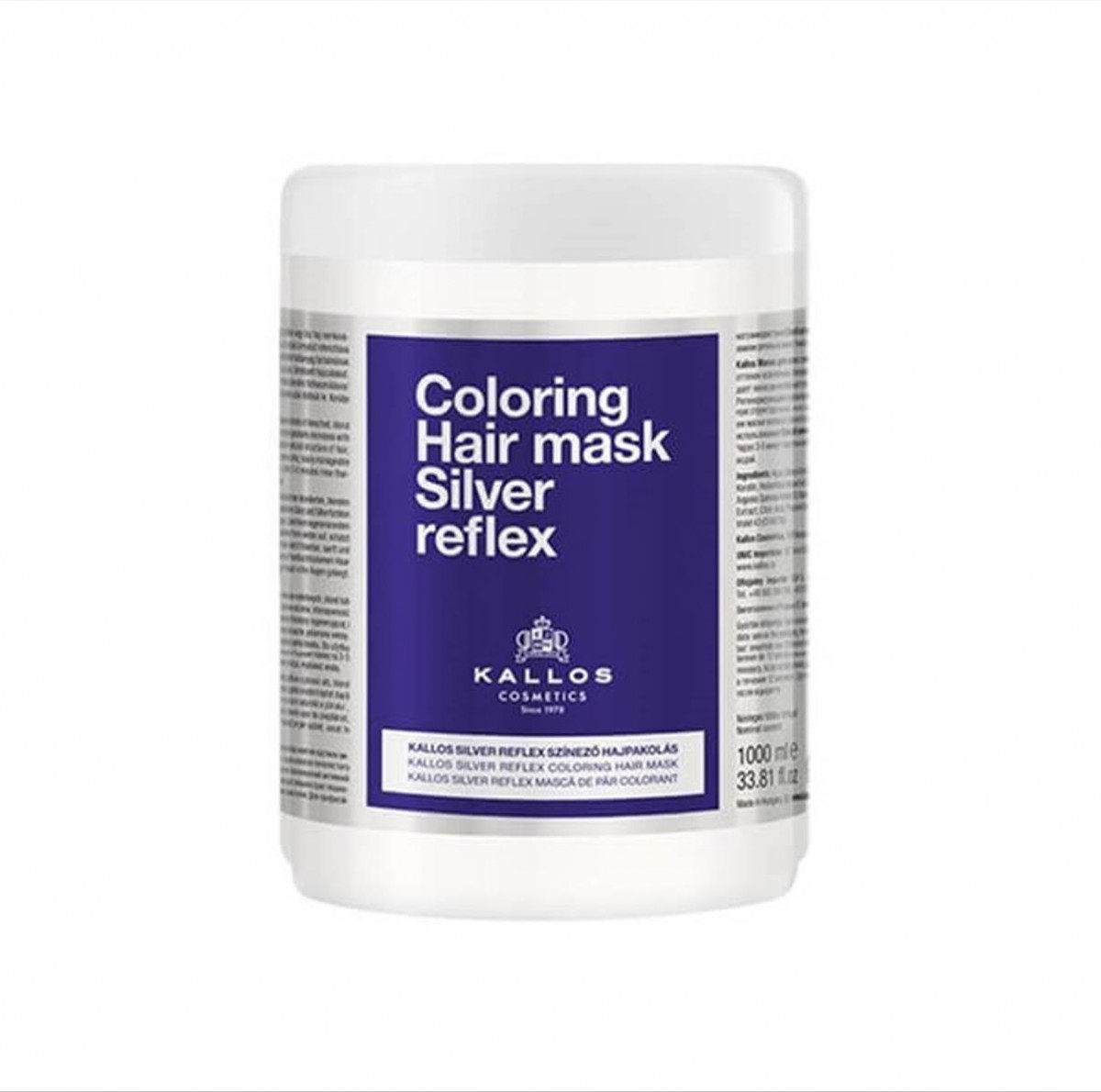 Μάσκα μαλλιών Kallos Silver Reflex Coloring 1000 ml