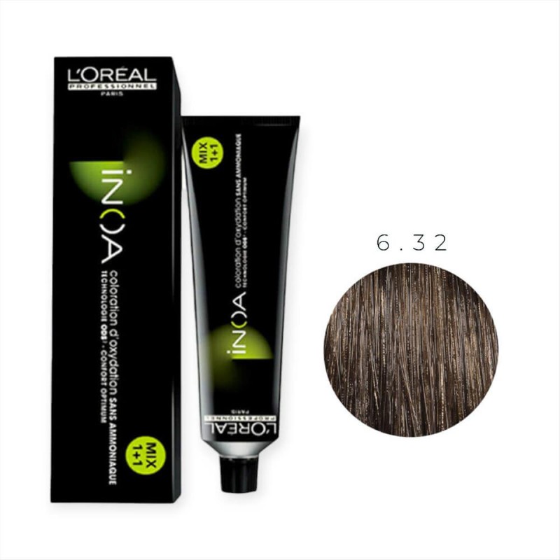 Hair Color L'Oreal Inoa No 6.32 Dark Golden Iridescent Blond - 60gr