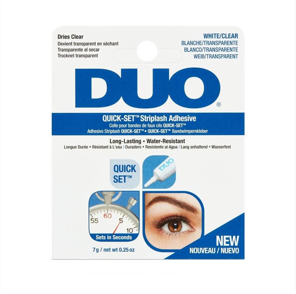 Κόλλα Βλεφαρίδων Duo Quick Set Long Lasting (White-Clear) 7g