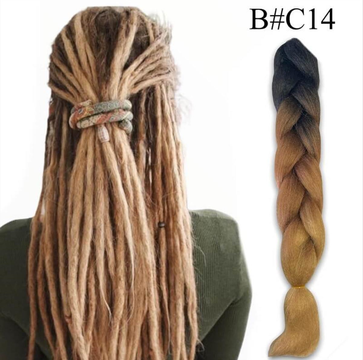 Μαλλιά για Ράστα Jumbo Braid Ombre V. #C14 125cm