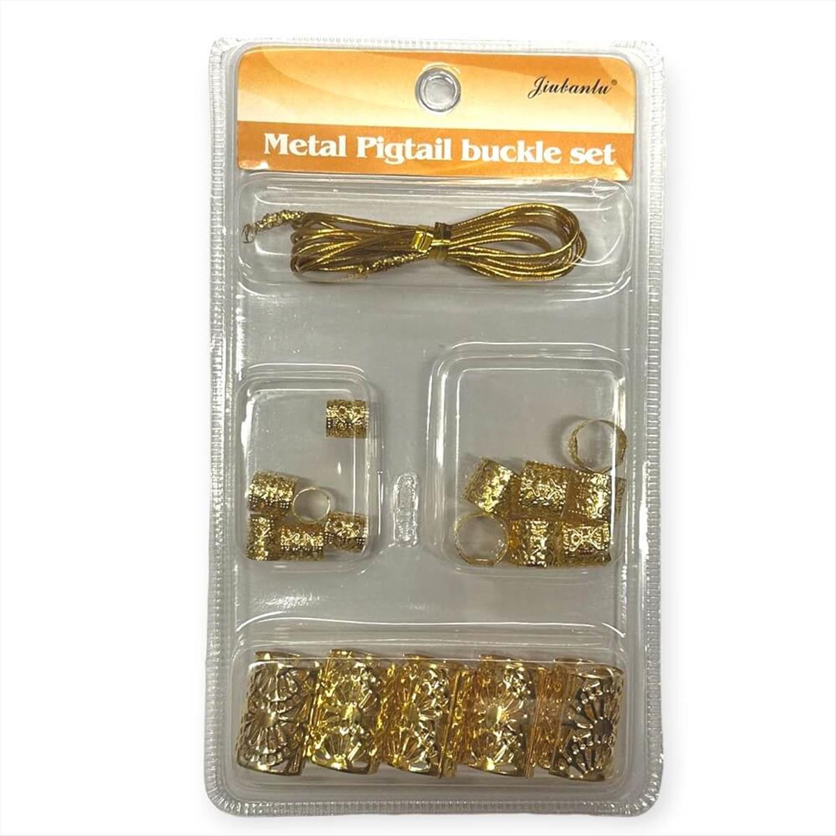 Decorative Rings for Hair Mix Size Kit Gold 110