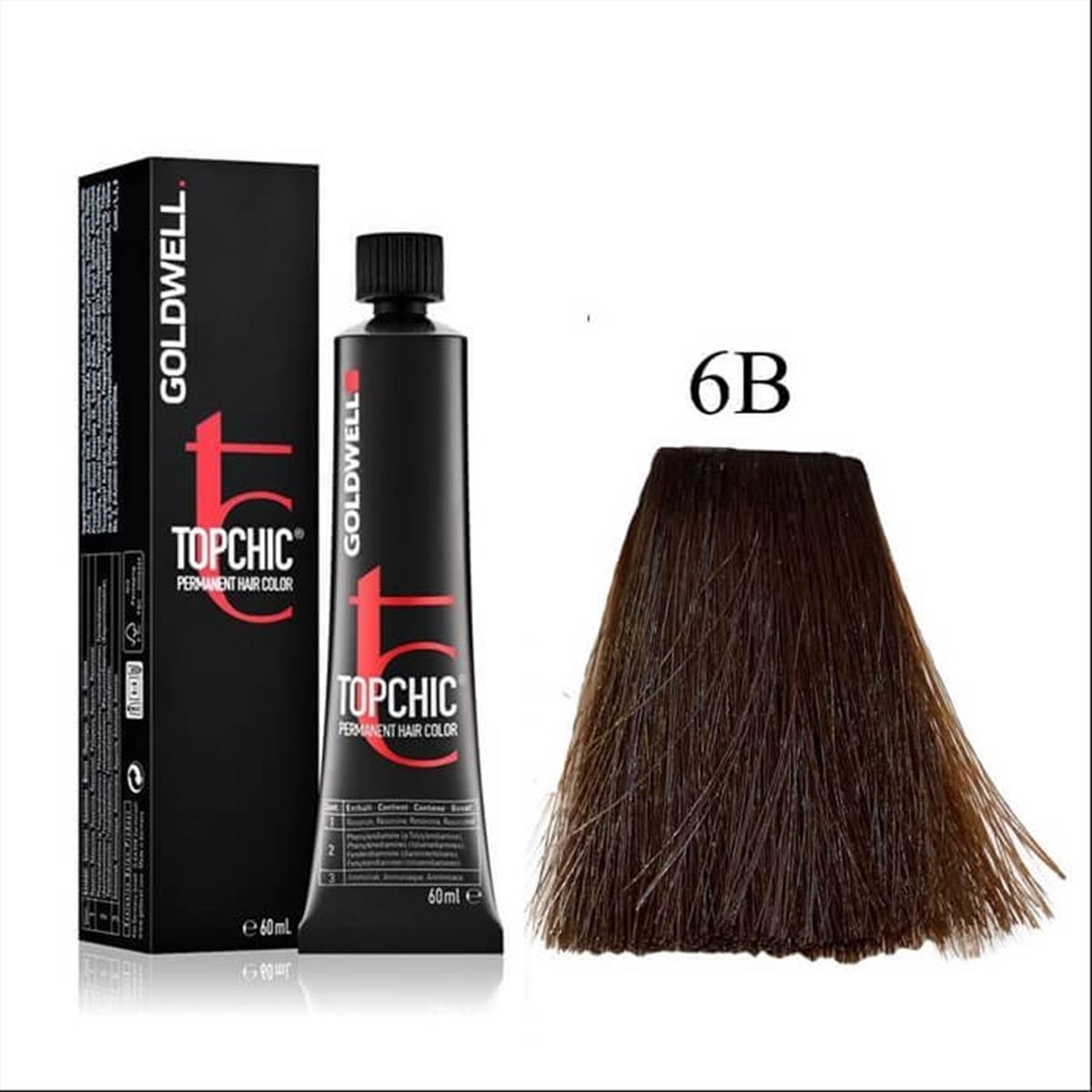 Βαφή Goldwell Topchic Permanent 6B Καστανό Χρυσό 60ml