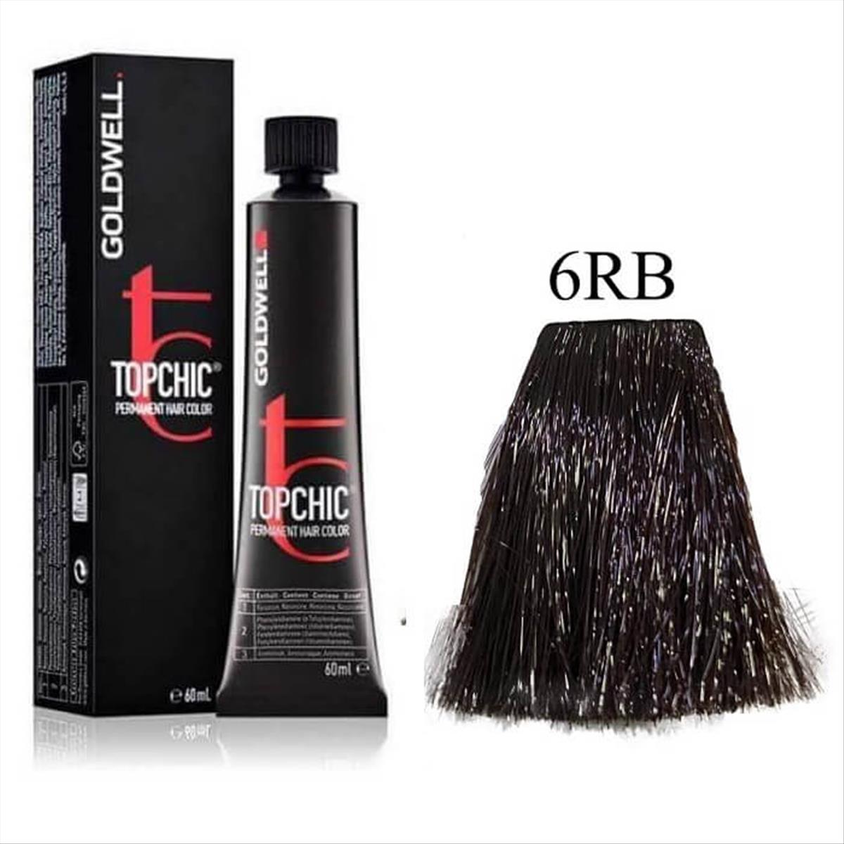 Βαφή Goldwell Topchic Permanent 6RB Κόκκινο Μεσαίο Ιριζέ 60ml