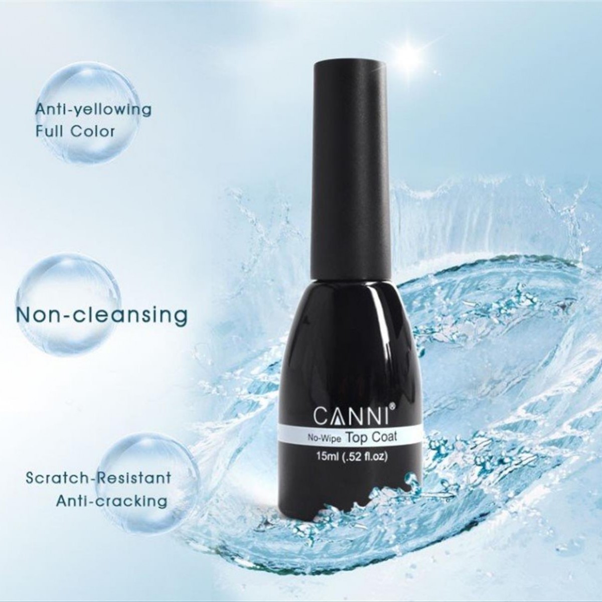 Canni Top Coat No Wipe Soak Off 15ml