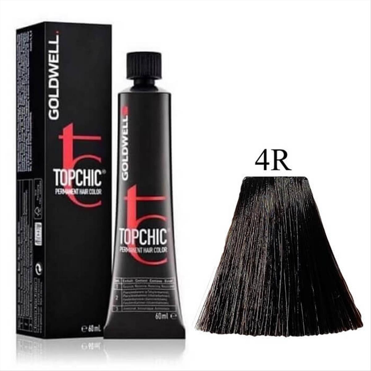 Βαφή Goldwell Topchic Permanent 4R Μαονί Σκούρο Φωτεινό 60ml