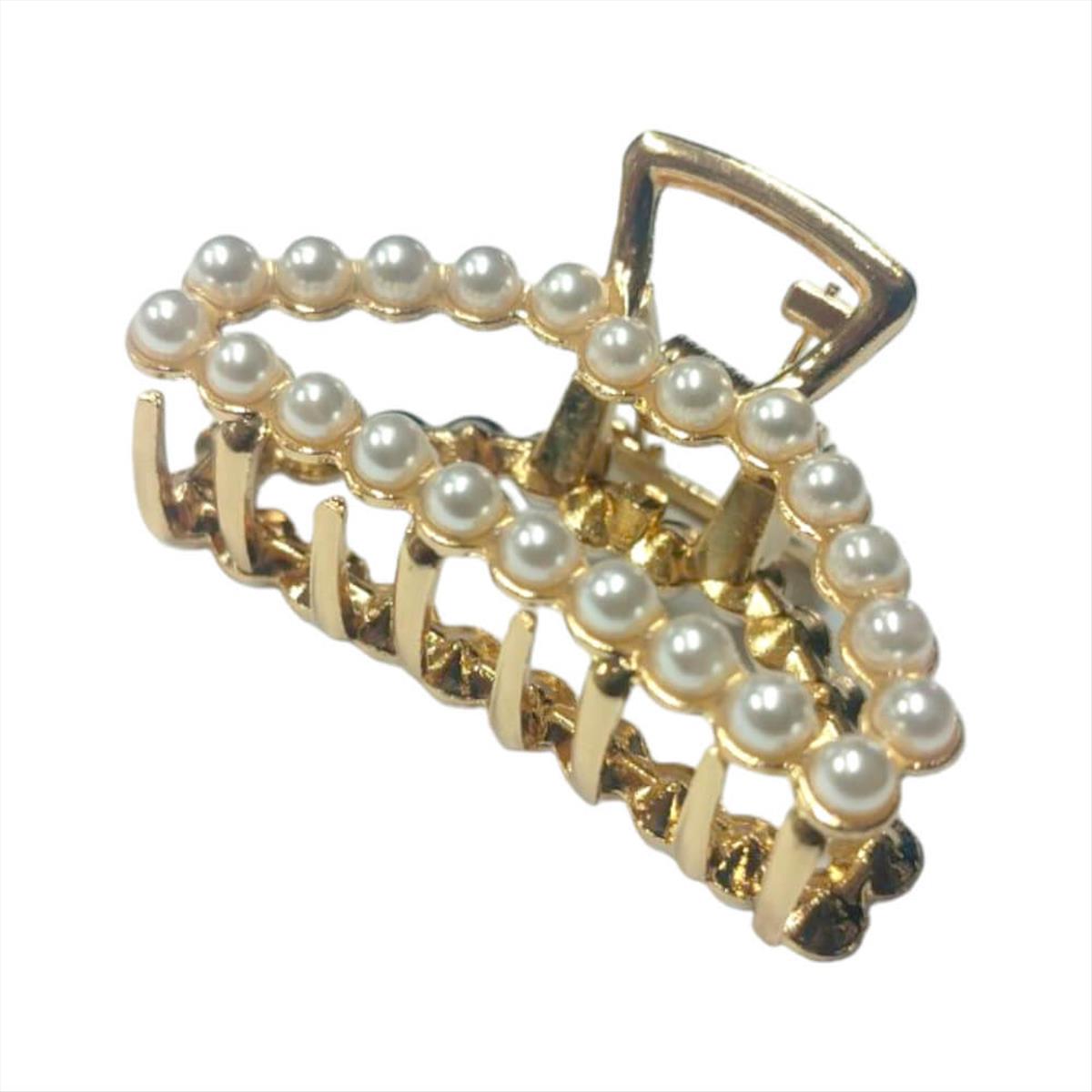 Gold Pearl Hair Clip