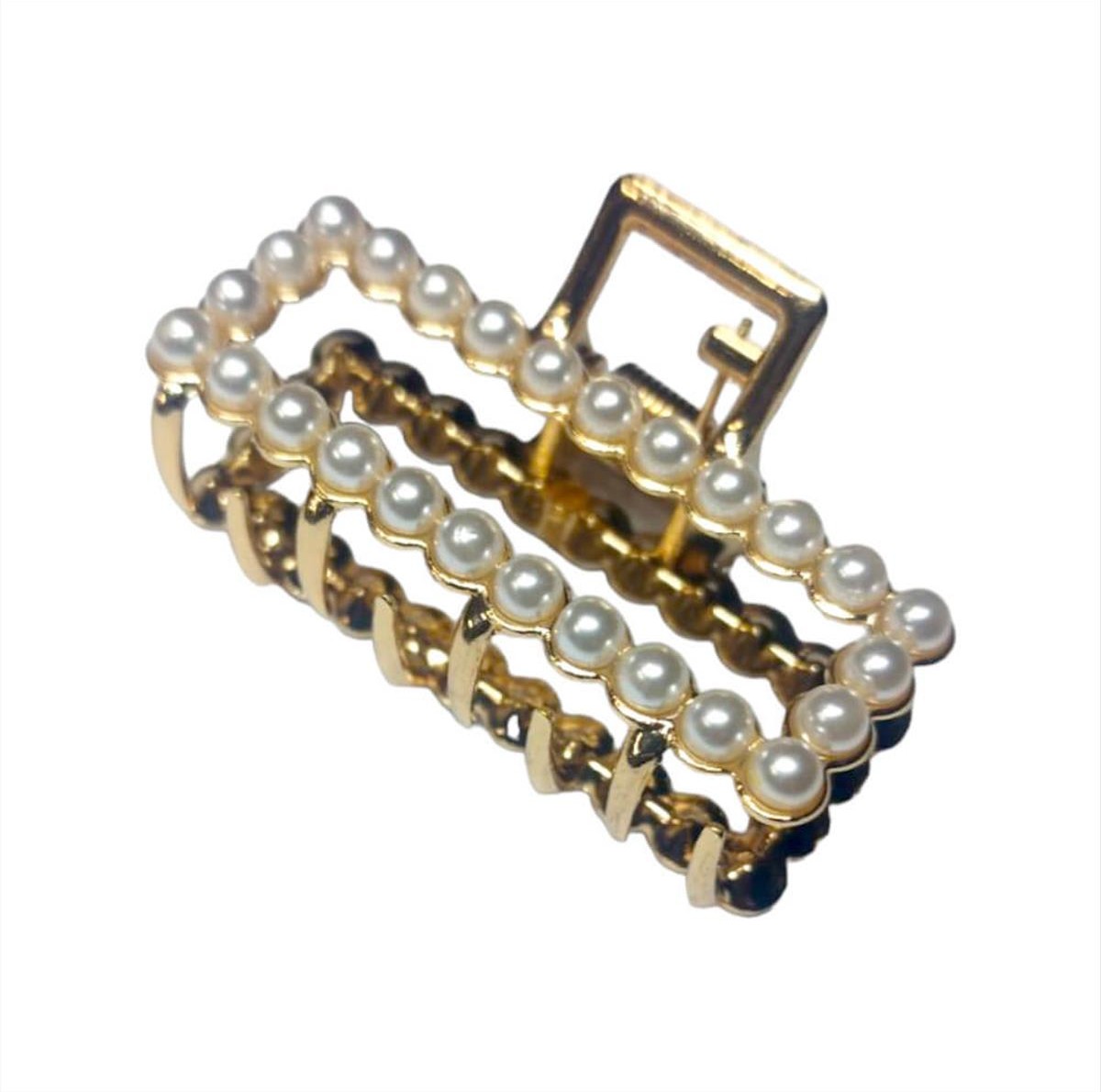 Gold Pearl Hair Clip