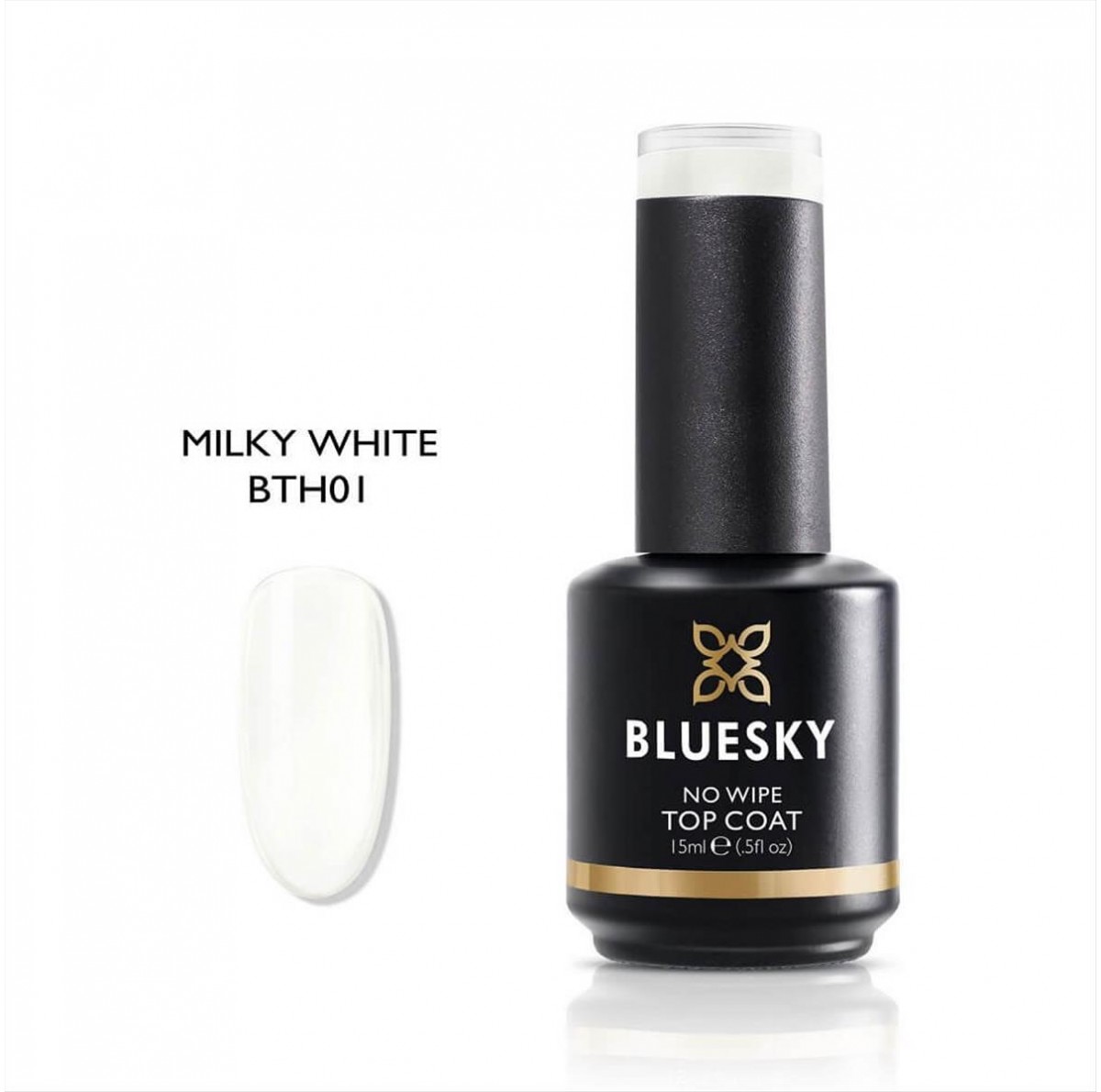 Bluesky Uv Gel Polish Top Coat Milky White 15 ml