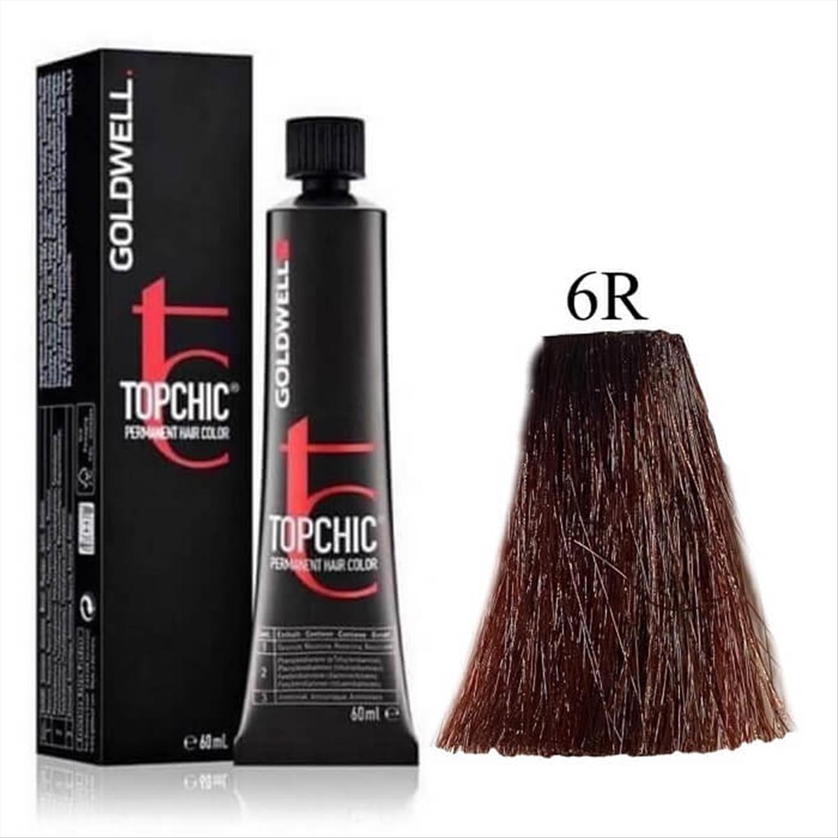 Βαφή Goldwell Topchic Permanent 6R Μαονί Φωτεινό 60ml