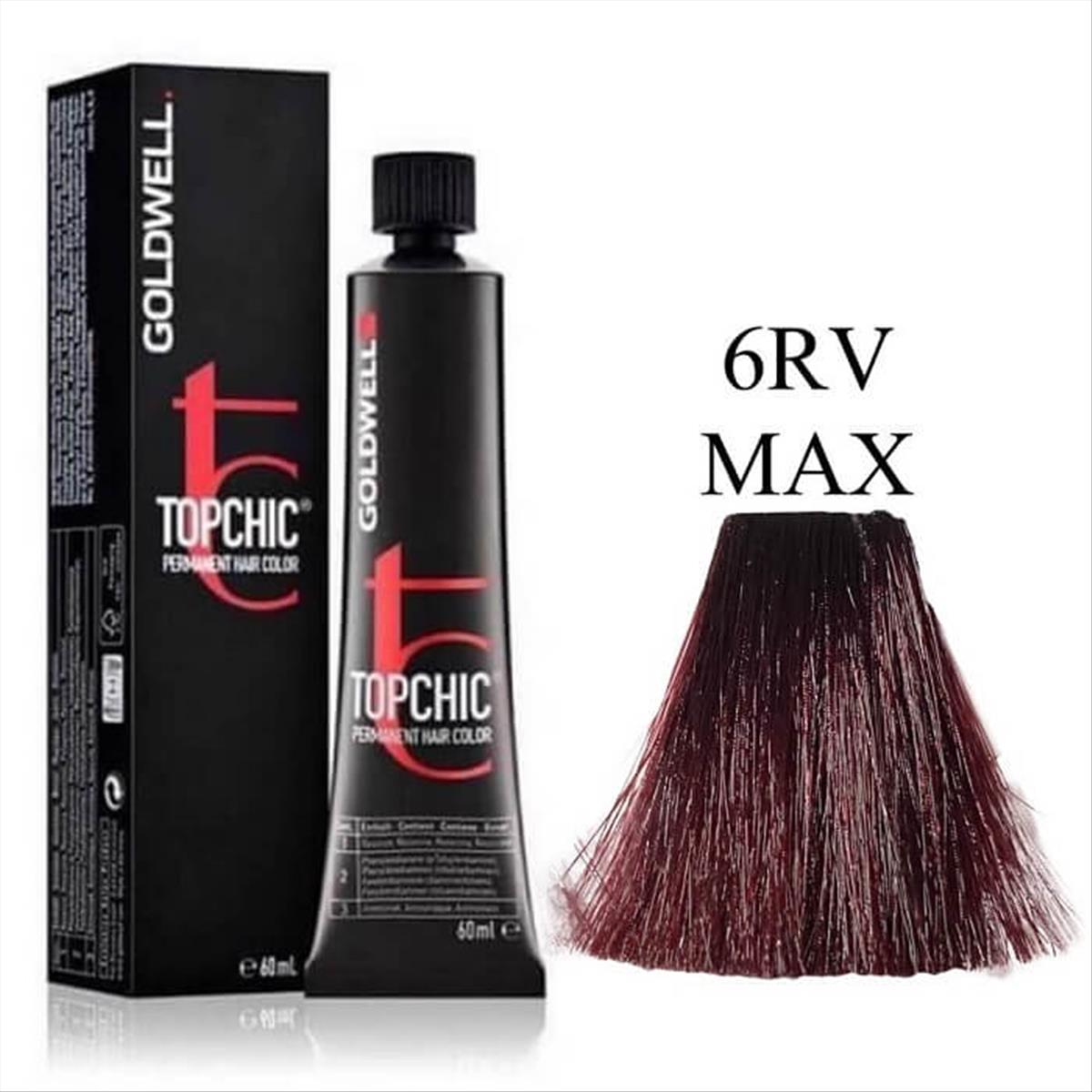 Βαφή Goldwell Topchic Permanent 6RV Max Εκθαμβωτικό Κόκκινο 60ml