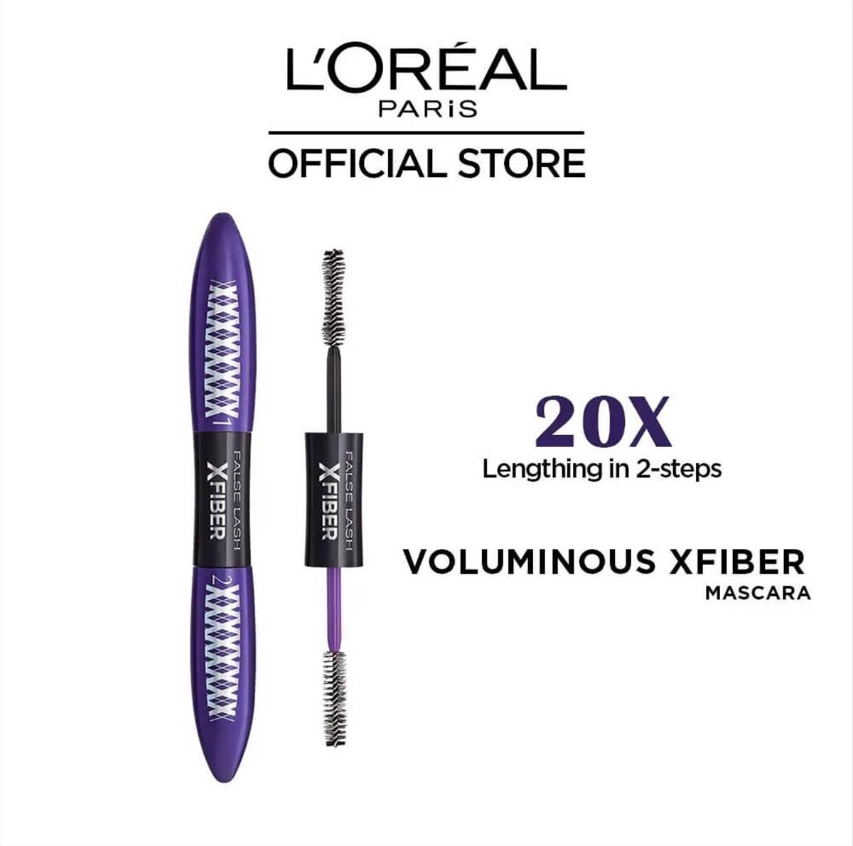 Μάσκαρα L'Oreal Xfiber False Lash Black 2 σε 1