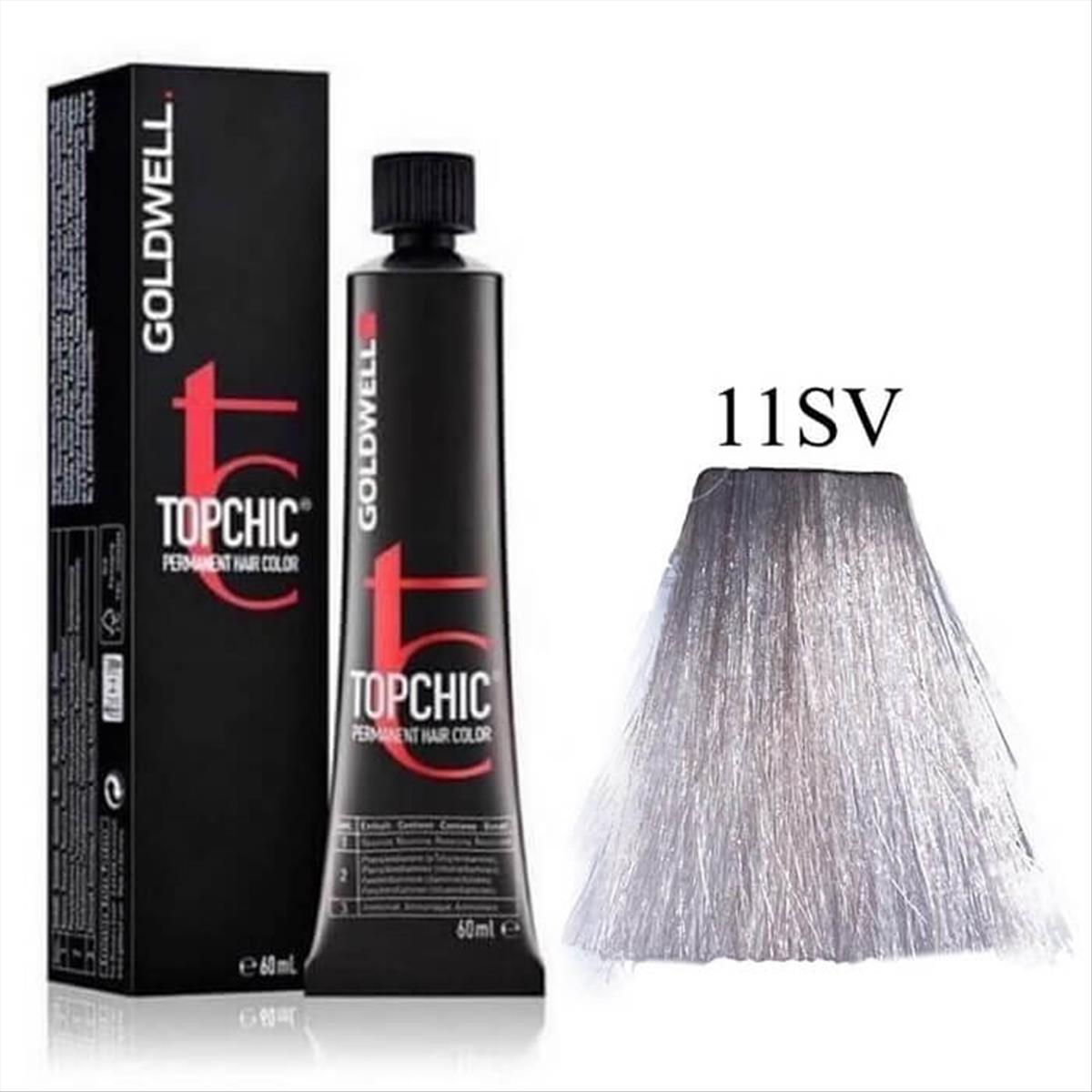 Βαφή Goldwell Topchic Permanent 11SV Κατάξανθο Ασημί Βιολέ 60ml