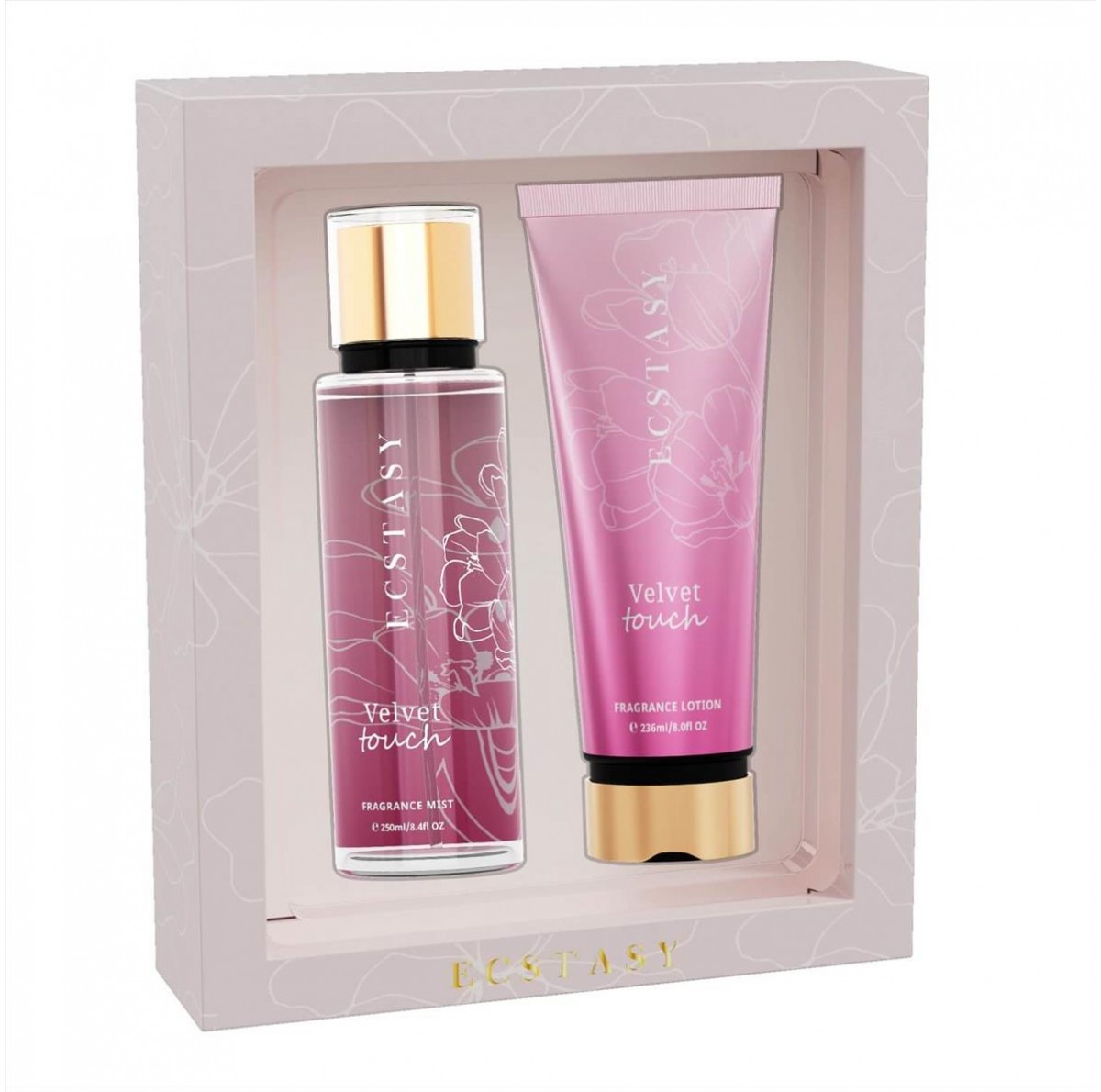 Ecstasy Σετ Δώρου - Velvet Touch Body Cream 236ml + Body Mist 250ml