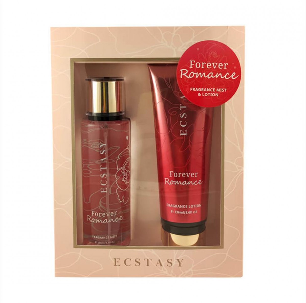 Ecstasy Gift Set - Forever Romance  Body Cream 236ml + Body Mist 250ml