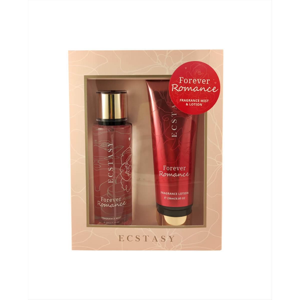 Ecstasy Gift Set - Forever Romance  Body Cream 236ml + Body Mist 250ml