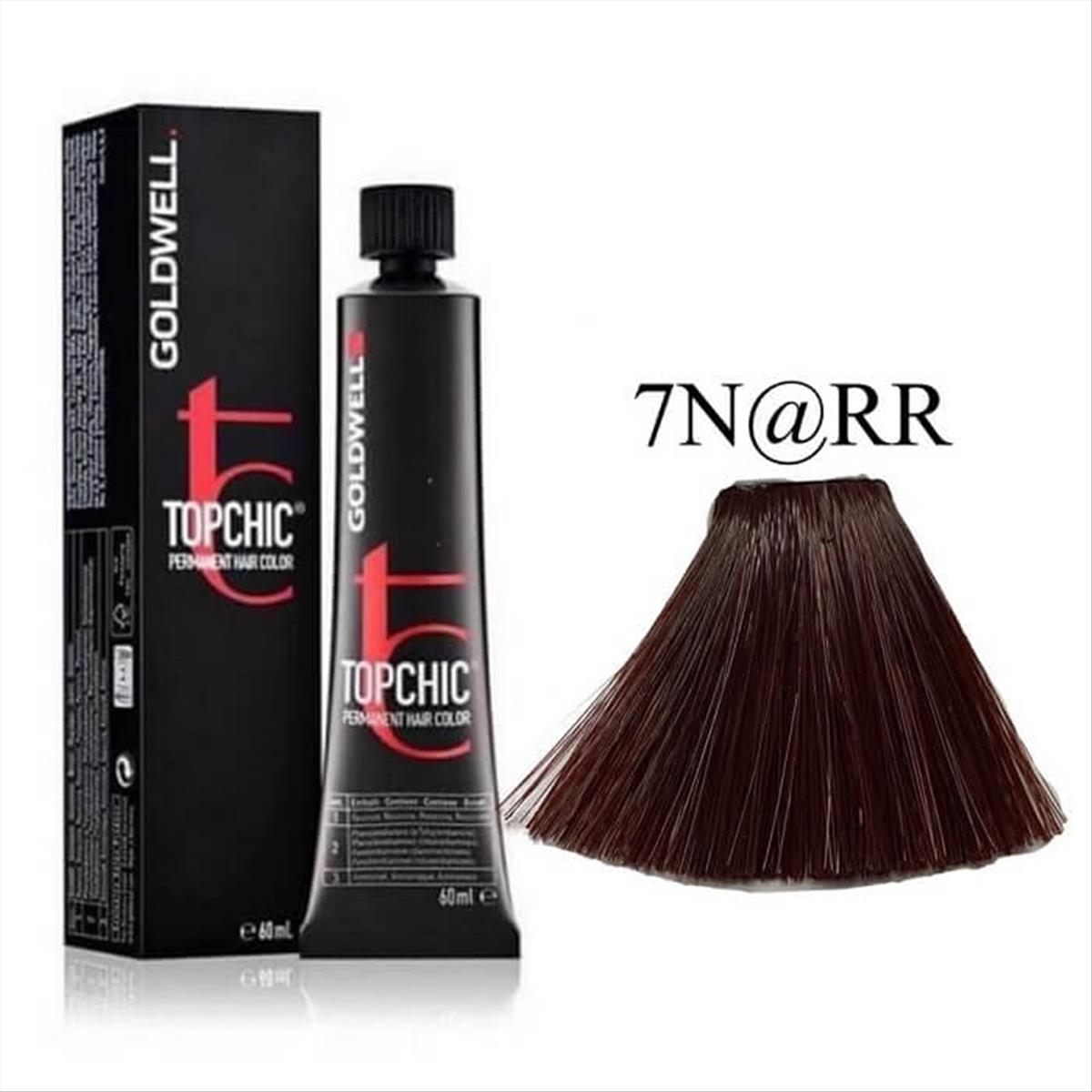 Βαφή Goldwell Topchic Permanent 7N@RR Μεσαίο Ξανθό Έντονο Κόκκινο 60ml