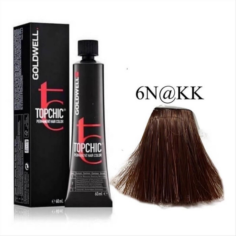 Βαφή Goldwell Topchic Permanent 6N@KK Έντονο Μπρονζέ Σκούρο Ξανθό 60ml