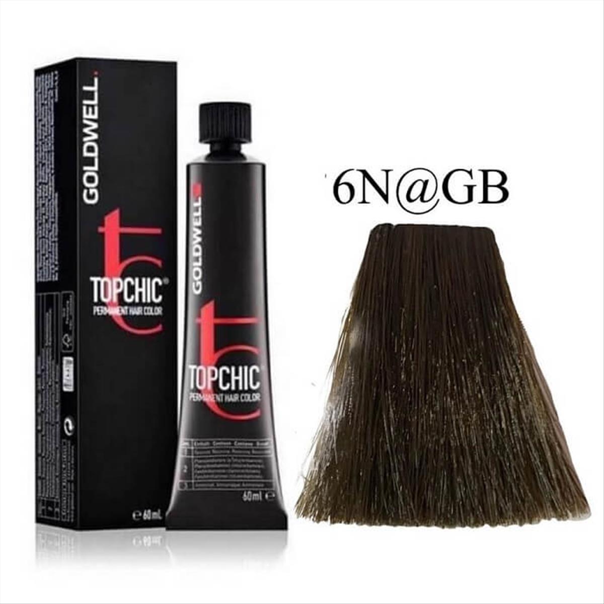 Βαφή Goldwell Topchic Permanent 6N@GB Λαμπερό Μπρονζέ Σκούρο Ξανθό 60ml