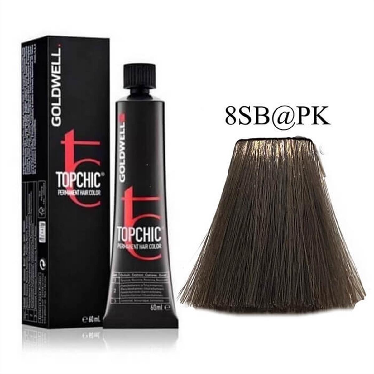 Βαφή Goldwell Topchic Permanent 8SB@Pk Ασημί Ξανθό Ροζ 60ml