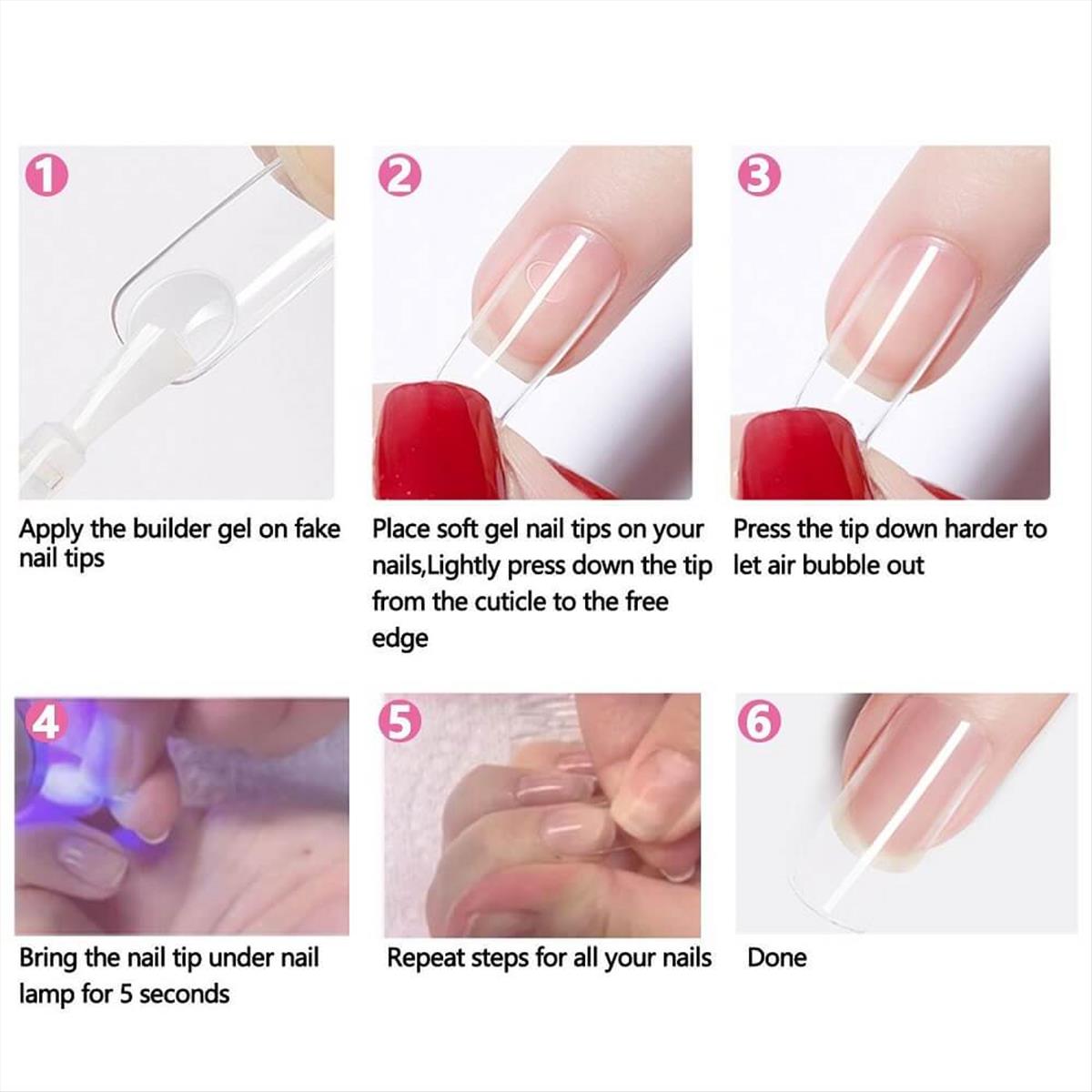 Soft Gel Nail Extension Soft Gel Full Cover Nail Tips Gel Nail Tips