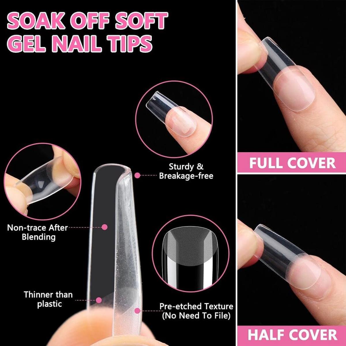 Soft Gel Nail Extension Soft Gel Full Cover Nail Tips Gel Nail Tips