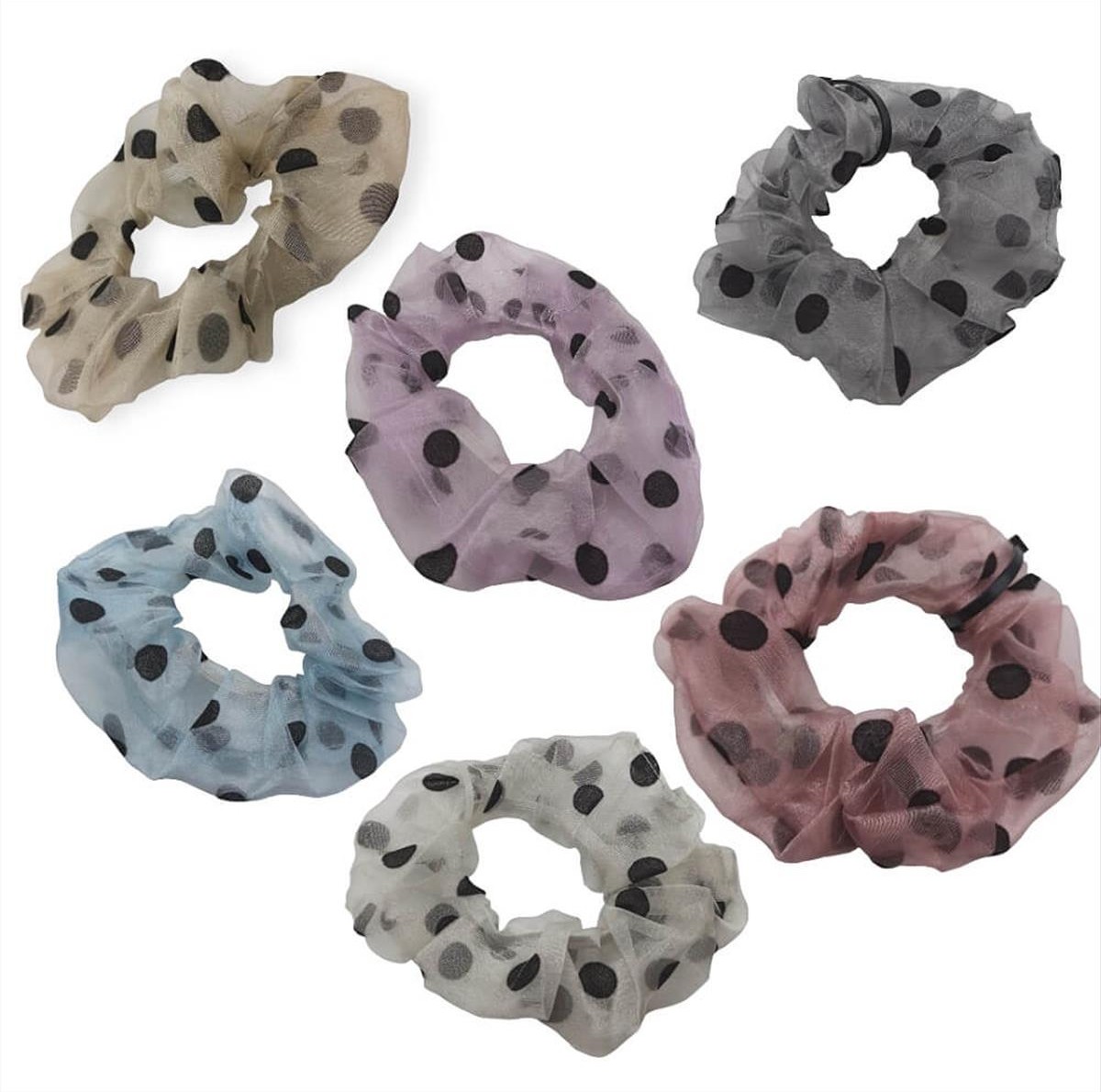 Hair scrunchie tulle dots