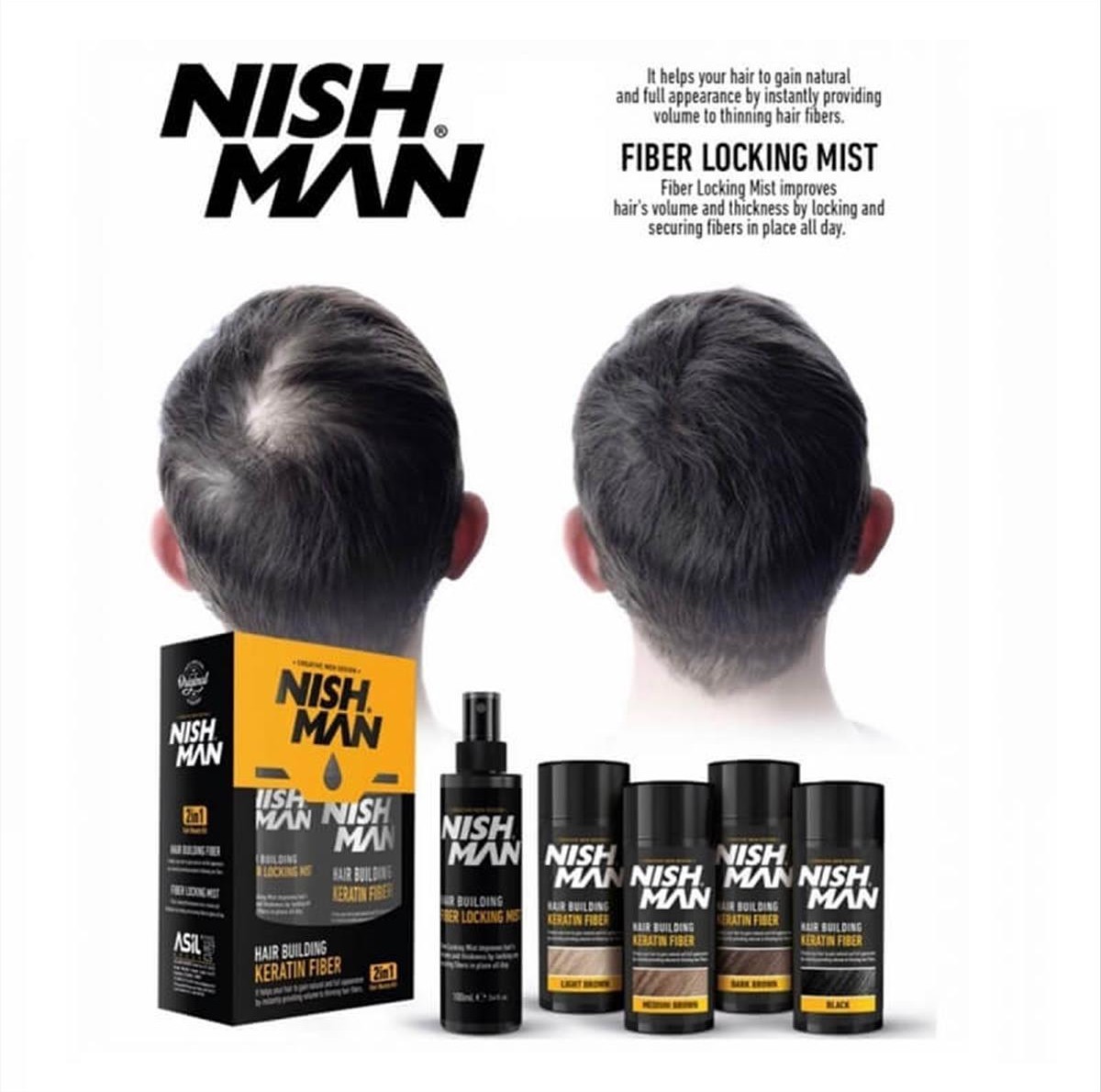 Nishman Keratin Hair Building Fiber 2 in 1