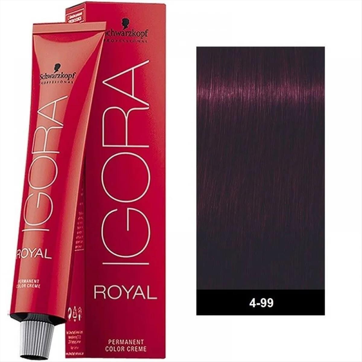 Βαφή Schwarzkopf Igora Royal 4-99 Καστανό Μεσαίο Έντονο Βιολέ 60ml