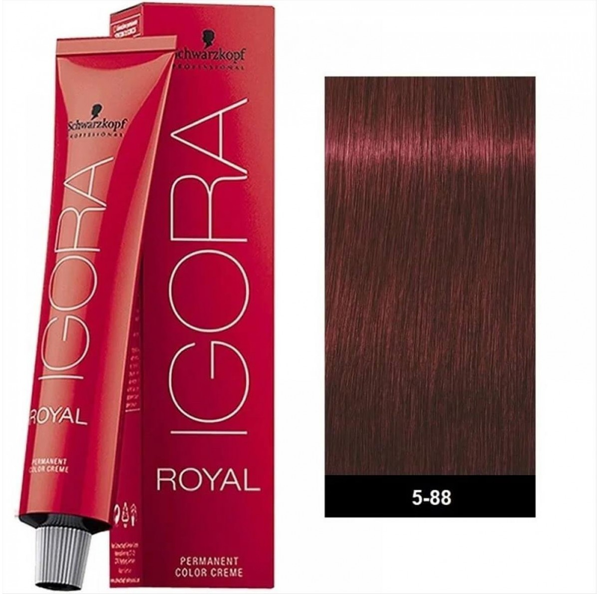 Βαφή Schwarzkopf Igora Royal 5-88 Καστανό Ανοιχτό Έντονο Κόκκινο 60ml