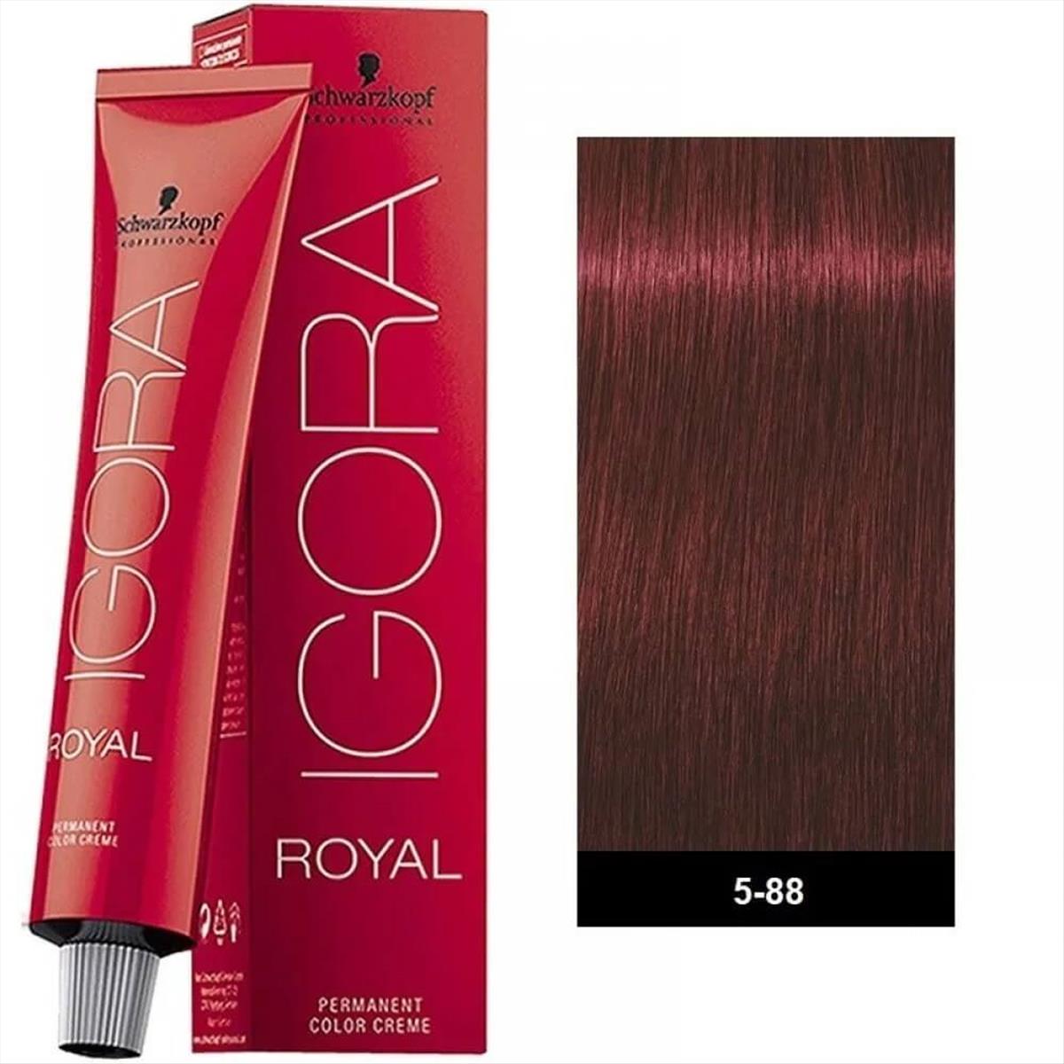 Βαφή Schwarzkopf Igora Royal 5-88 Καστανό Ανοιχτό Έντονο Κόκκινο 60ml