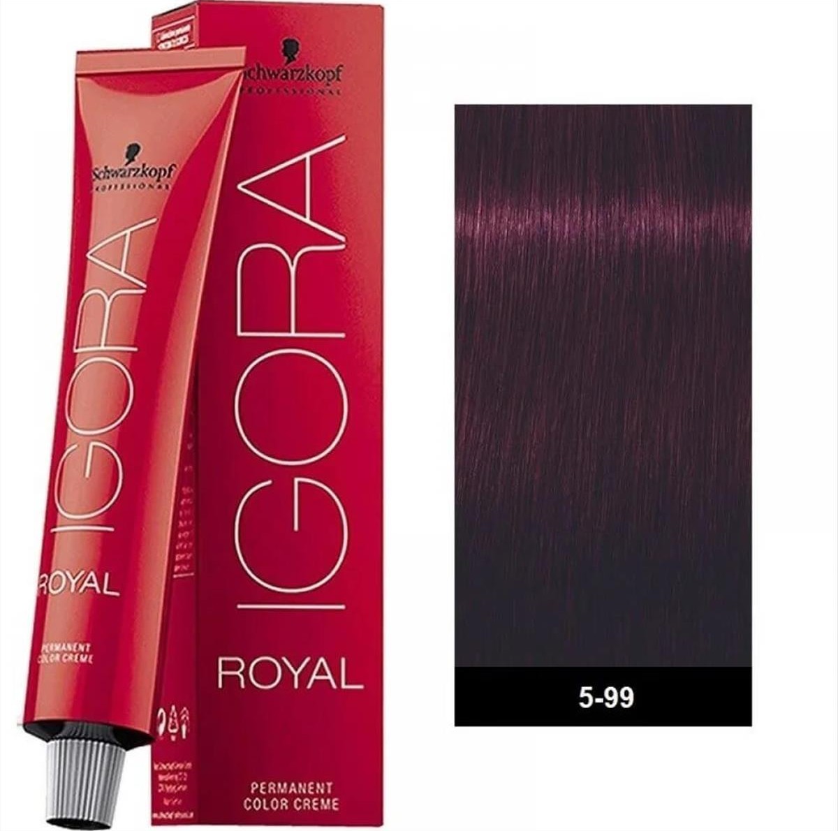 Βαφή Schwarzkopf Igora Royal 5-99 Καστανό Ανοιχτό Έντονο Βιολέ 60ml