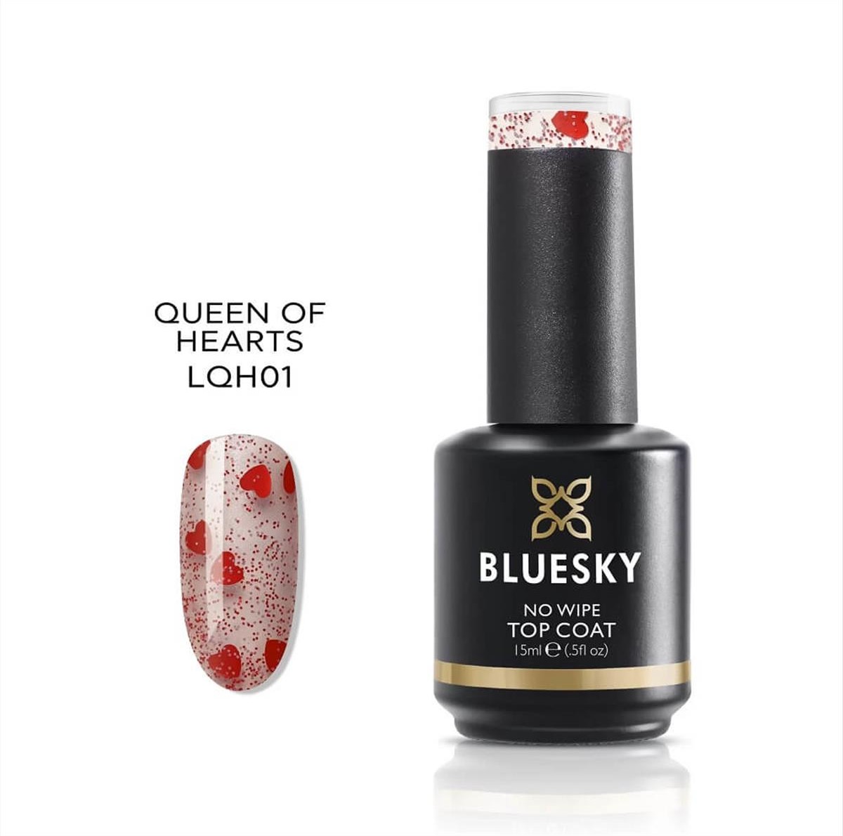 Bluesky Uv Gel Polish Top Coat No Wipe Smart Queen Of Hearts LQH01P 15ml