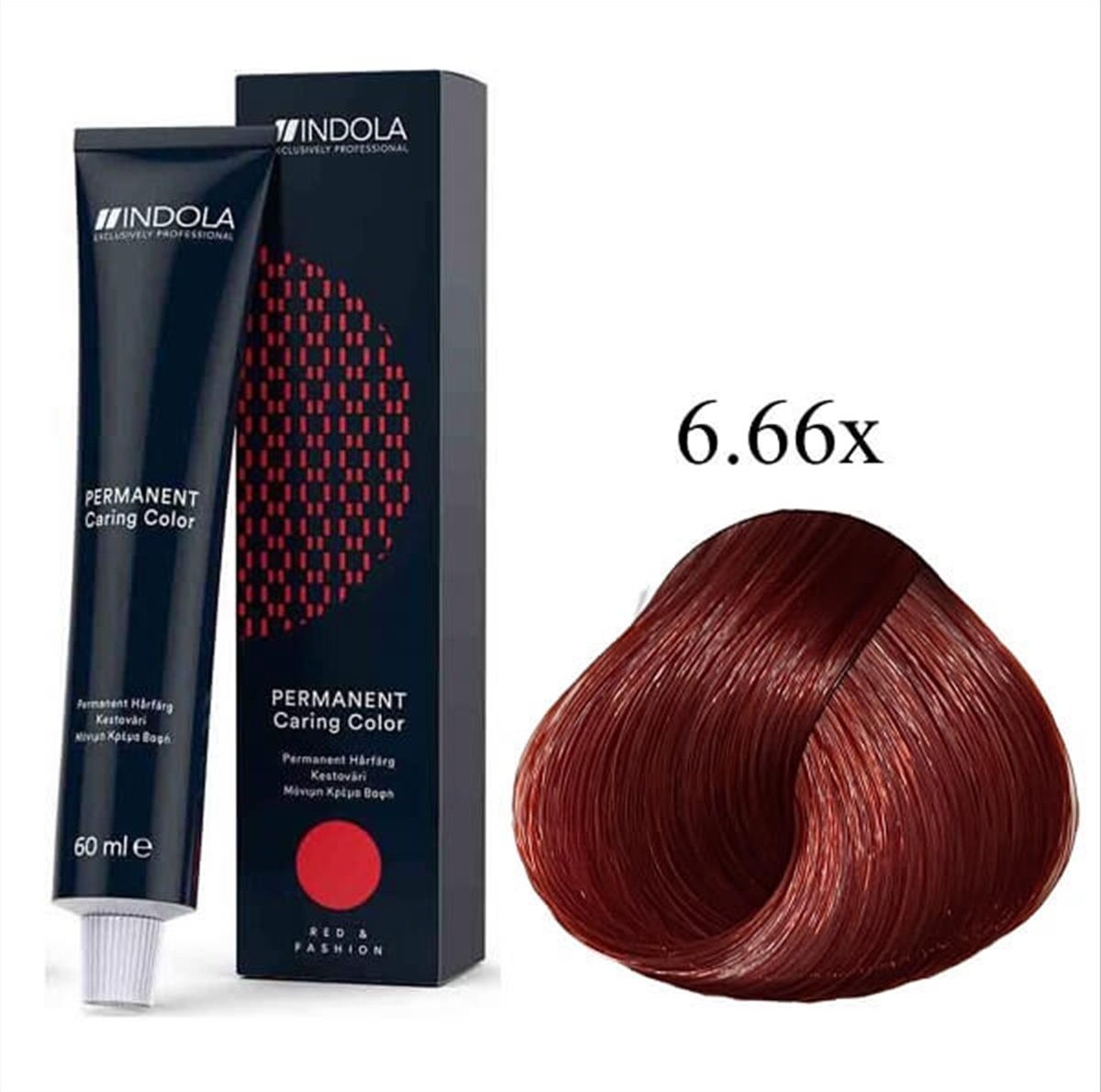 Βαφή Μαλλιών Indola 6.66x Ξανθό Σκούρο Πολύ Έντονο Κόκκινο 60ml