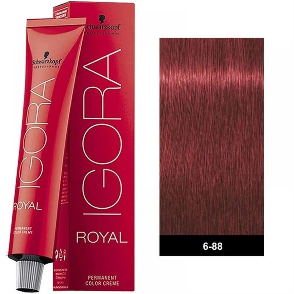 Βαφή Schwarzkopf Igora Royal 6-88 Ξανθό Σκούρο Έντονο Κόκκινο 60ml