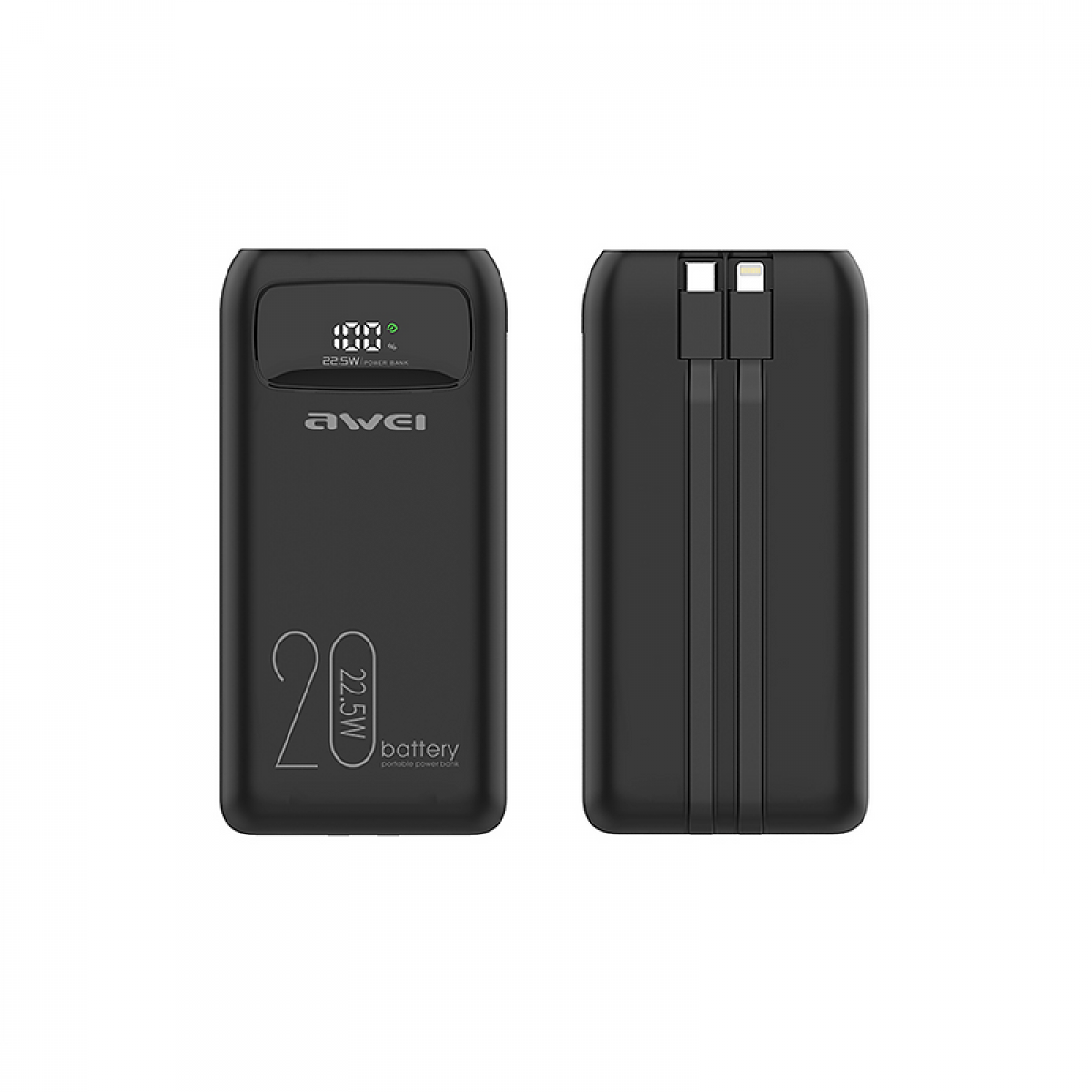 Powerbank - P169K - 20.000mah - AWEI - 002455 - Black Powerbank - P169K - 20.000mah - AWEI - 002455 - Black