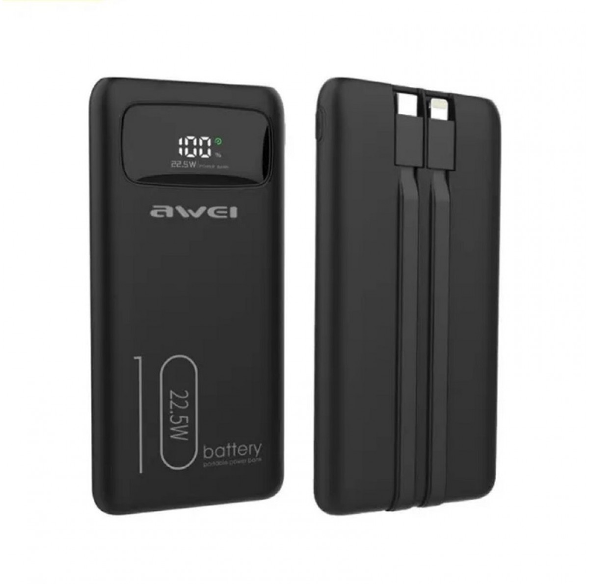 Powerbank - 10.000mah -  P168K - 22.5W - AWEI - 888551 - Black