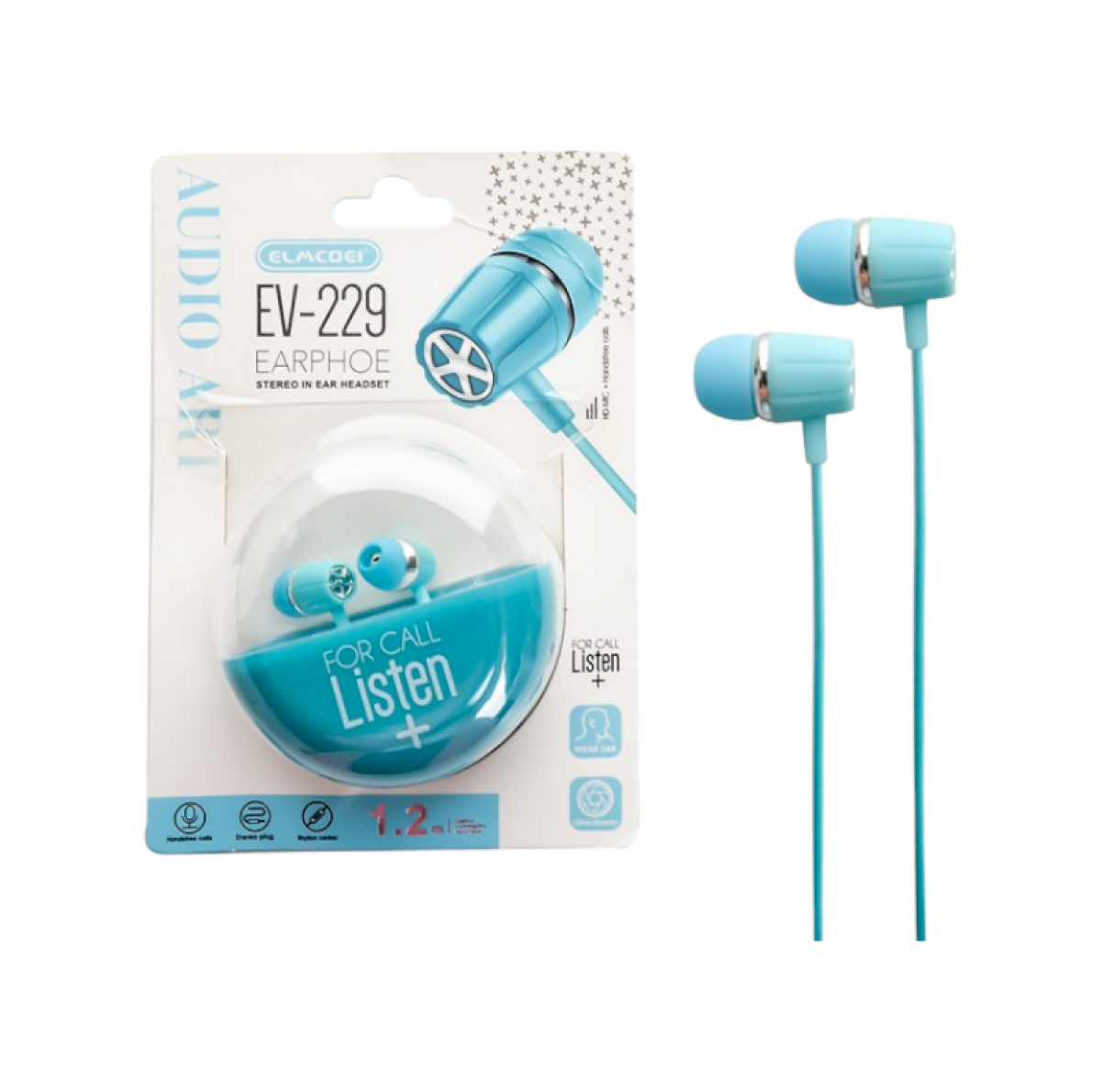 Ενσύρματα ακουστικά - EV-229 - 202296 - Blue